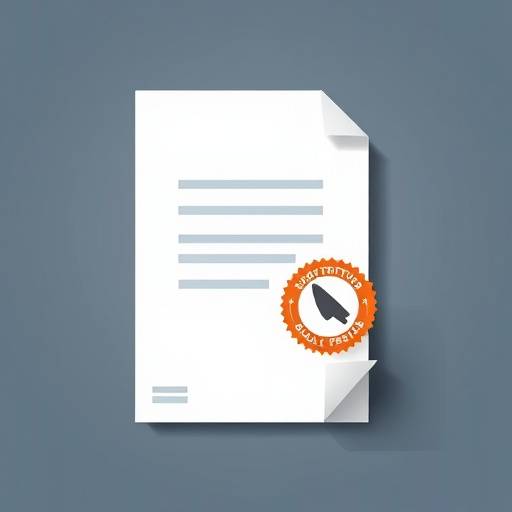 Icône représentant un document avec un tampon, symbolisant la gestion des permis.