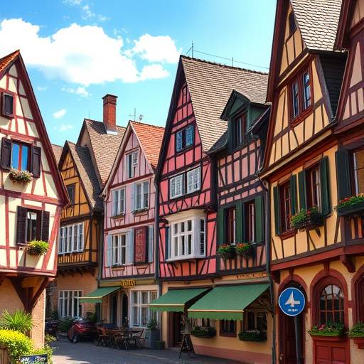 Vue des maisons colorées de Colmar, une ville alsacienne typique.
